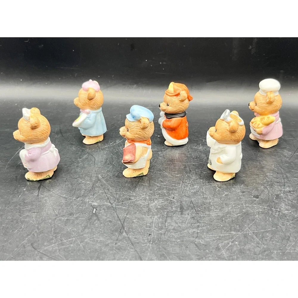 Vtg Set of 6 Mini HOMCO Ceramic‎ Teddy Bear Figurines Occupations 2